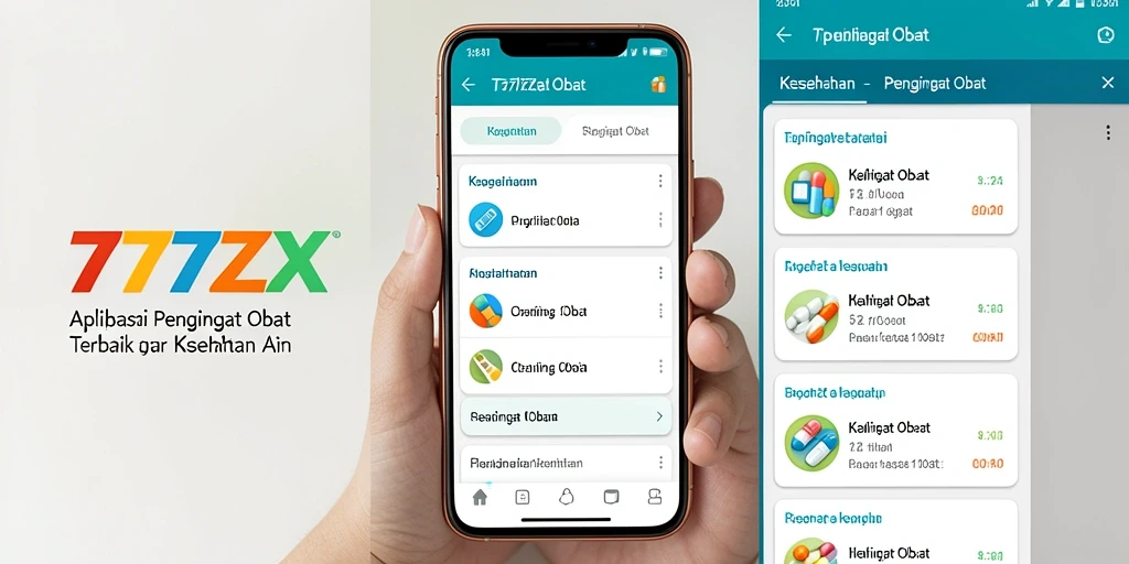 Tampilan antarmuka 777ZX yang intuitif untuk pengingat obat.