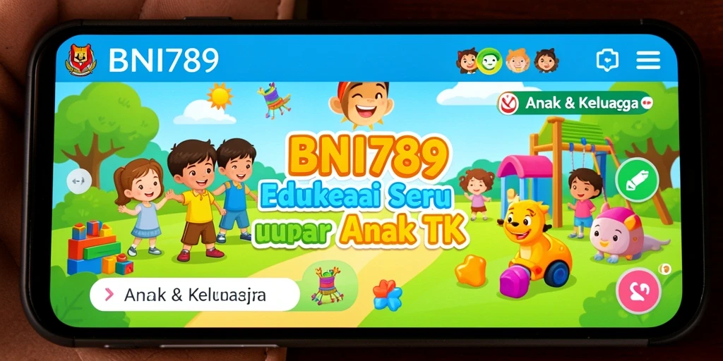Antarmuka permainan anak yang ceria dan interaktif di BNI789.