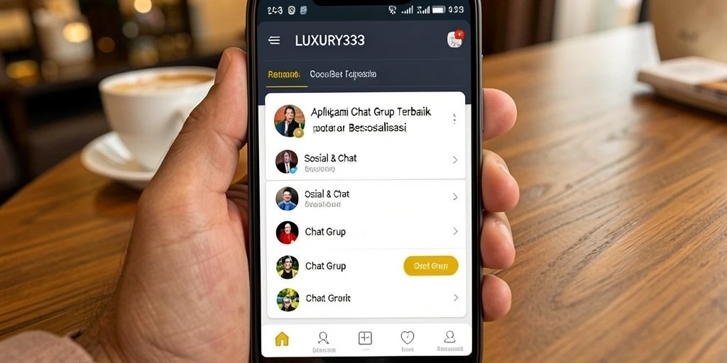 Tampilan antarmuka LUXURY333 yang menarik untuk Chat Grup.