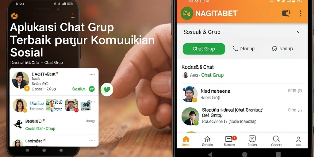 Antarmuka utama NAGITABET menampilkan grup chat yang mudah diakses.