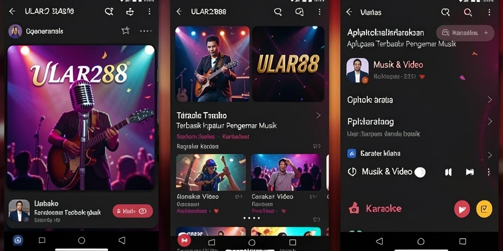 Antarmuka ULAR288 dengan fungsi karaoke yang menarik dan mudah digunakan.